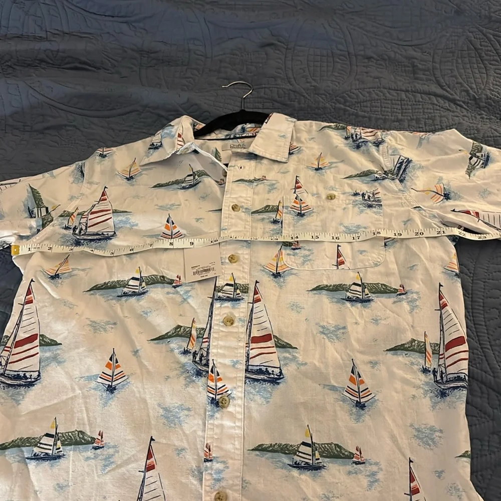 NWT Croft & Barrow Men's Sailboat Print Button-Down - Size Medium - Picture 10 of 14